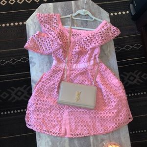 Self Portrait Guipure Frill Mini Dress